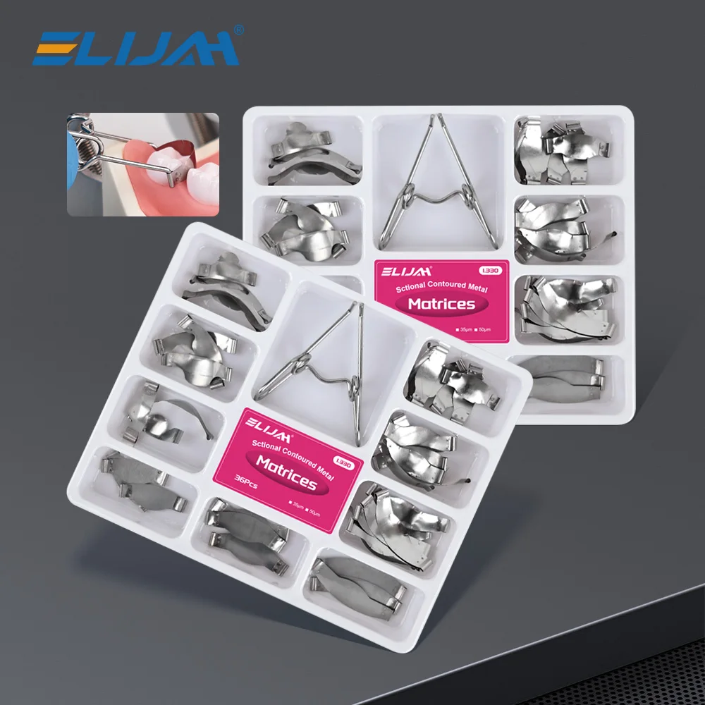 Dental Sectional Contoured Metal Matrices Matrix with Springclip No.1.330 Band Resin Clamping/Seperating Ring Dentist Tools