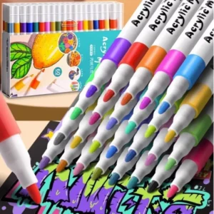12-80 Colors Acrylic Markers Pen Set Paint Art Marker Soft Tip Pen for Children Stone Paint Ceramic Glass Wood Fabric Painting