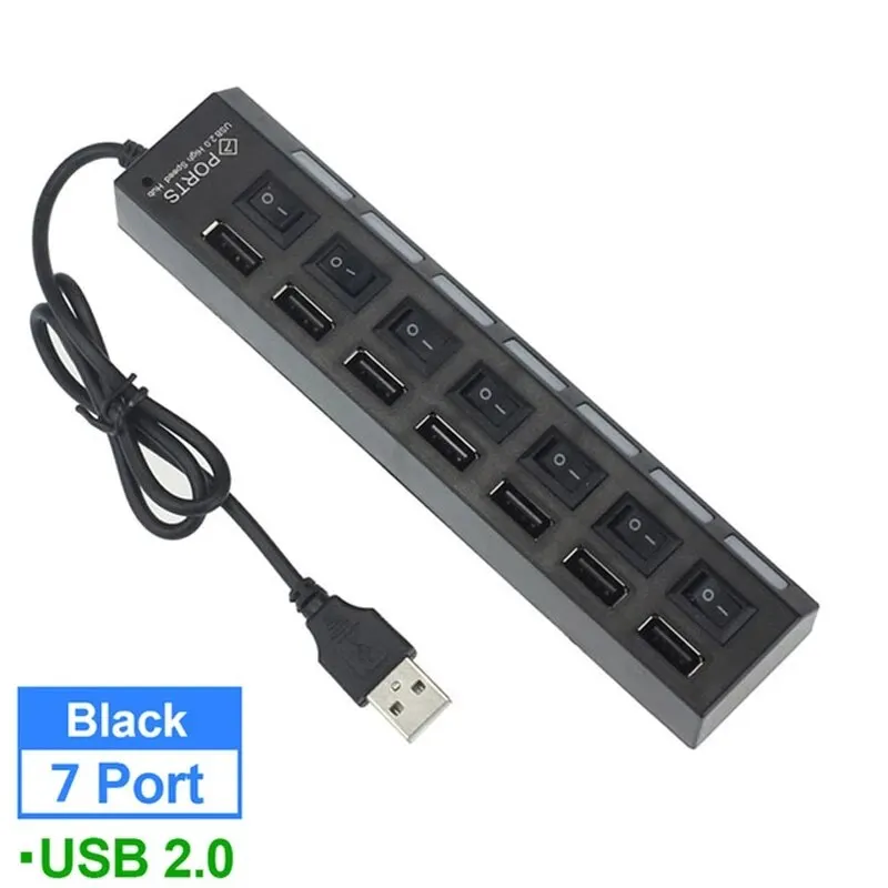 Coolcirc 7-Port USB 2.0 Switch Extension Hub - 1 to 7 USB Splitter for PC/Laptop/Desktop (Quick-Connect, Multi-Device Expansion) - Image 6