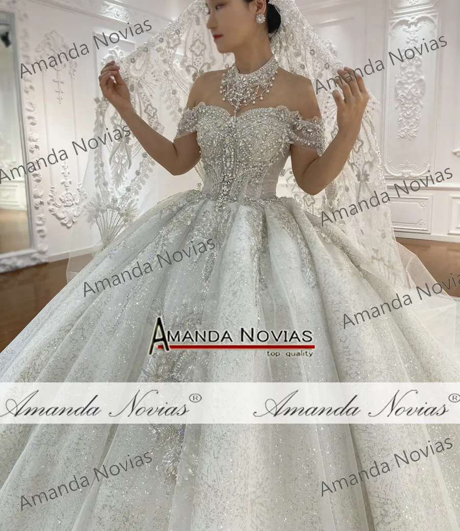 Customized NS4923 Off The Shoulder Straps Beading Wedding Dress Real Photos 2025 - Image 4