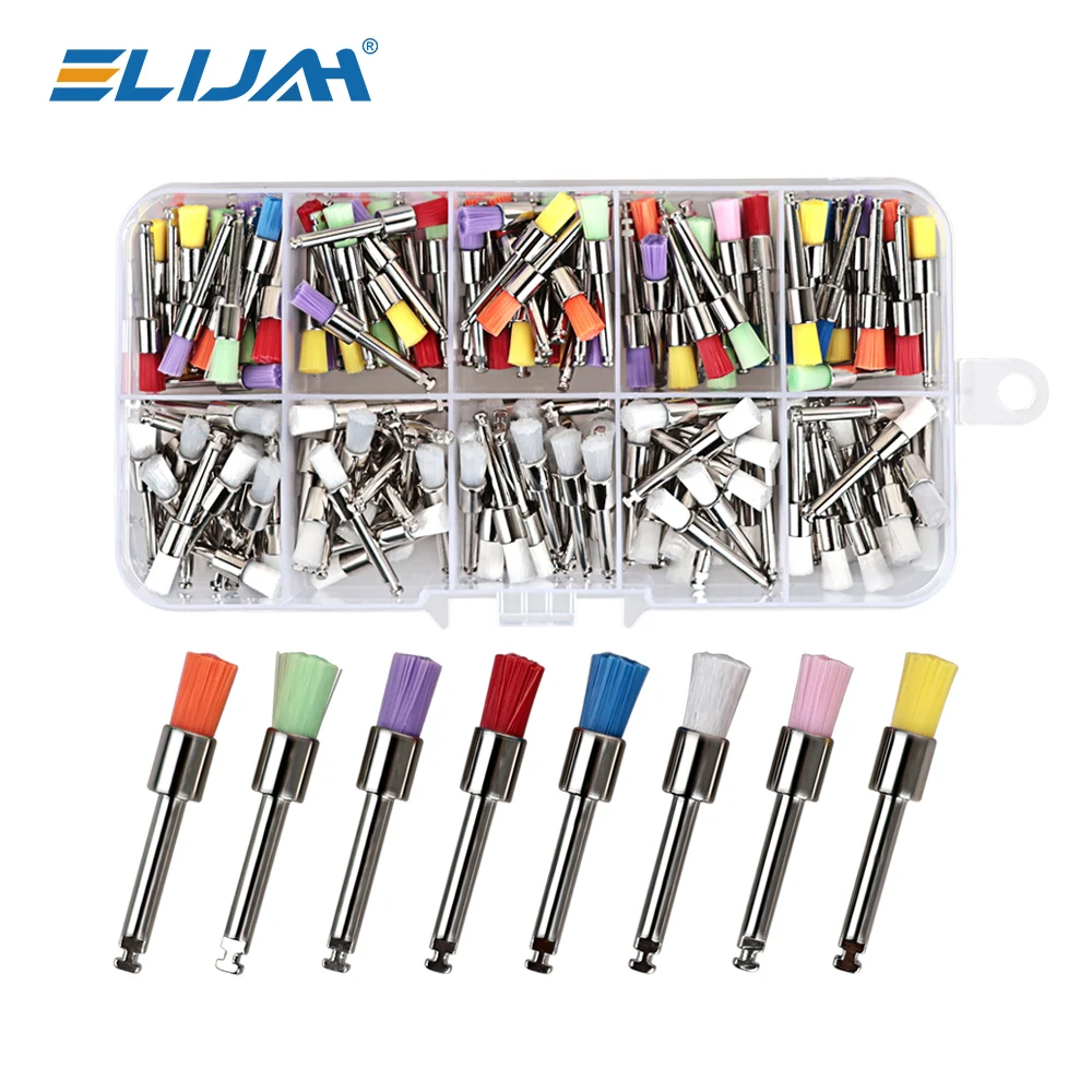 100Pcs/Bag Dental Nylon Polishing Brushes Colorful Prophy Brushes Polishing Polisher RA Shank Dentistry Polisher Accessory