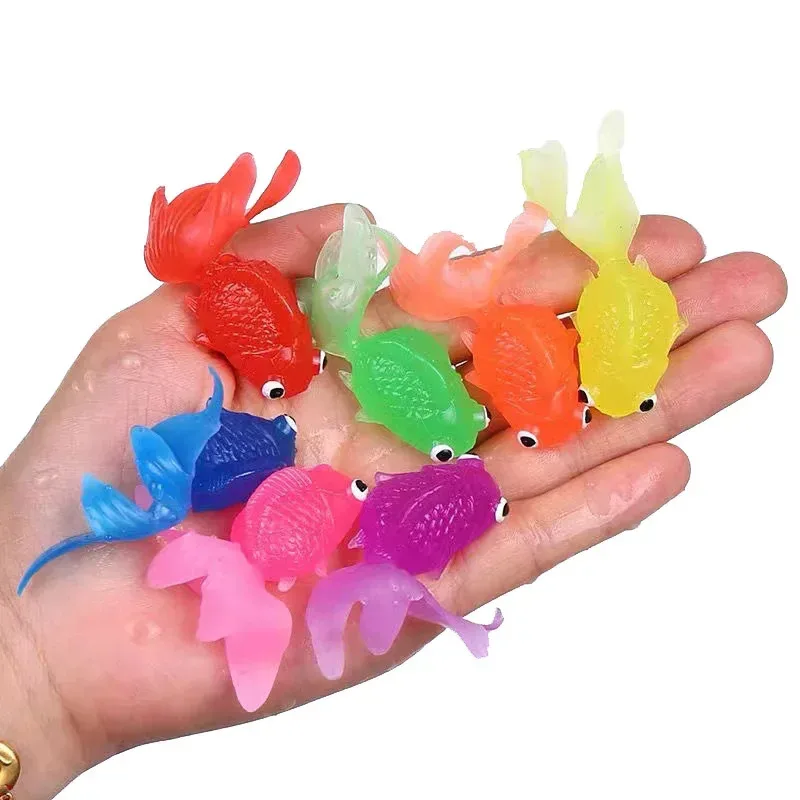 10Pcs Cute Rubber Goldfish Bath Toys - Floating Baby Bath Time Pool Play for Toddlers, Kawaii Bathing Shower Gifts - Image 2