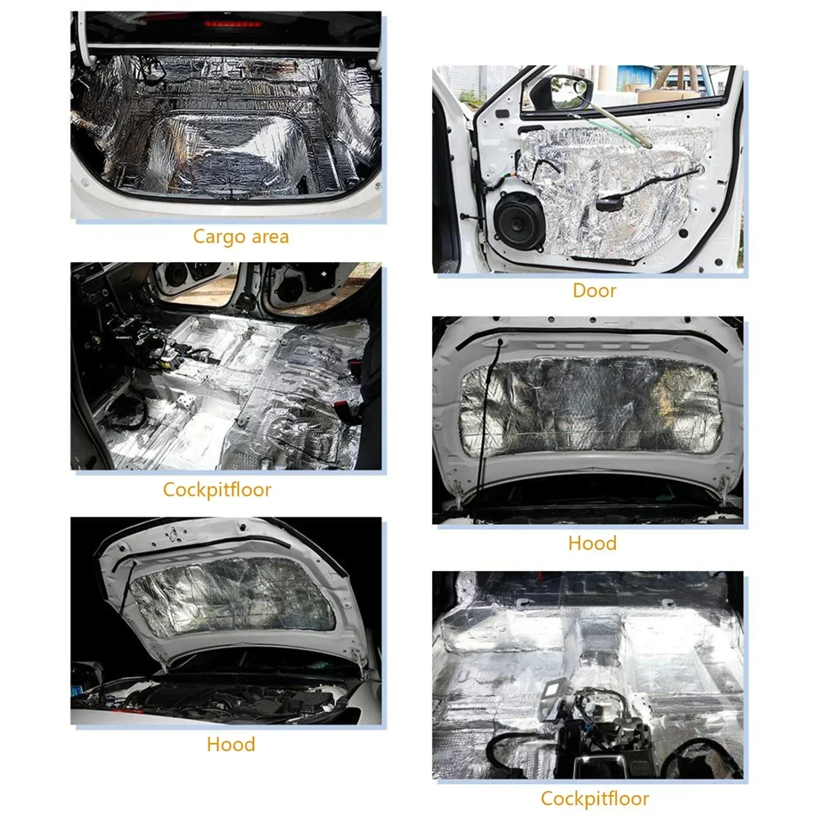 2000*500mm 250*400mm 5/10mm Car Sound Mat Proofing Deadener Heat Noise Insulation Deadening Mat Hood Closed Cell Foam Accessory - Image 2