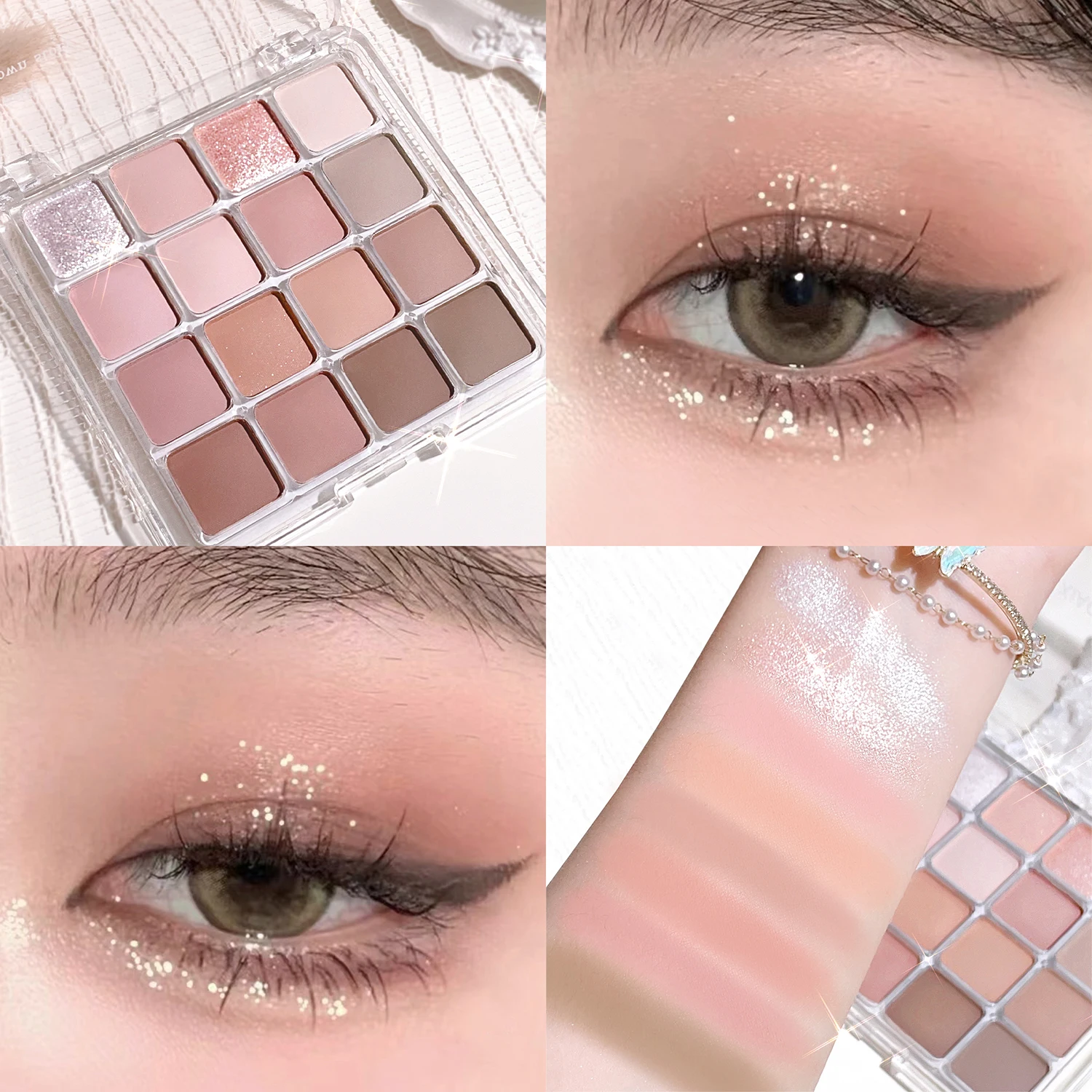 Sixteen-color sunset magic eye shadow plate pearl matte earth color Korean makeup eye shadow - Image 4