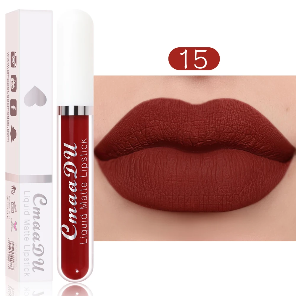Waterproof Long Lasting Matte Lip Gloss Non Stick Cup Liquid lipstick - Image 11