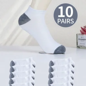 10pairs Men's Fashion Cotton Breathable Comfortable Ankle Socks, Men's Summer Socks