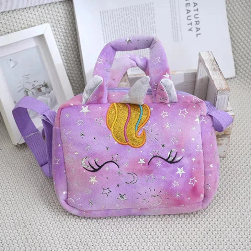 Plush Unicorn Crossbody Bag for Girls Kids Shoulder Purse Cute Student Gift Pencil Case Coin Wallet Travel Accessory - Image 5