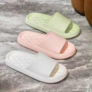 4cm Thick Platform Pillow Slippers Women 2024 Summer Eva Soft Sole Indoor Slides Woman Flat Non Slip Bathrooom Home Slippers