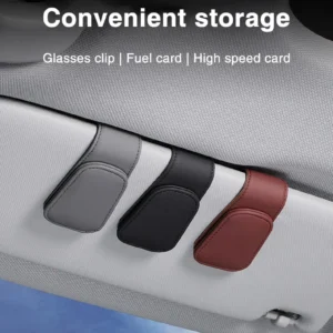 Universal Car Auto Sun Visor Eyeglass Hanger Clip Leather Glasses Holder Magnetic Multi-Function Automobile Accessories Storage