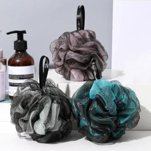 3pcs Layer Exfoliating Bath Sponges – Colorful Massage Body Scrubber Balls, Random Color, Spa & Shower Accessory