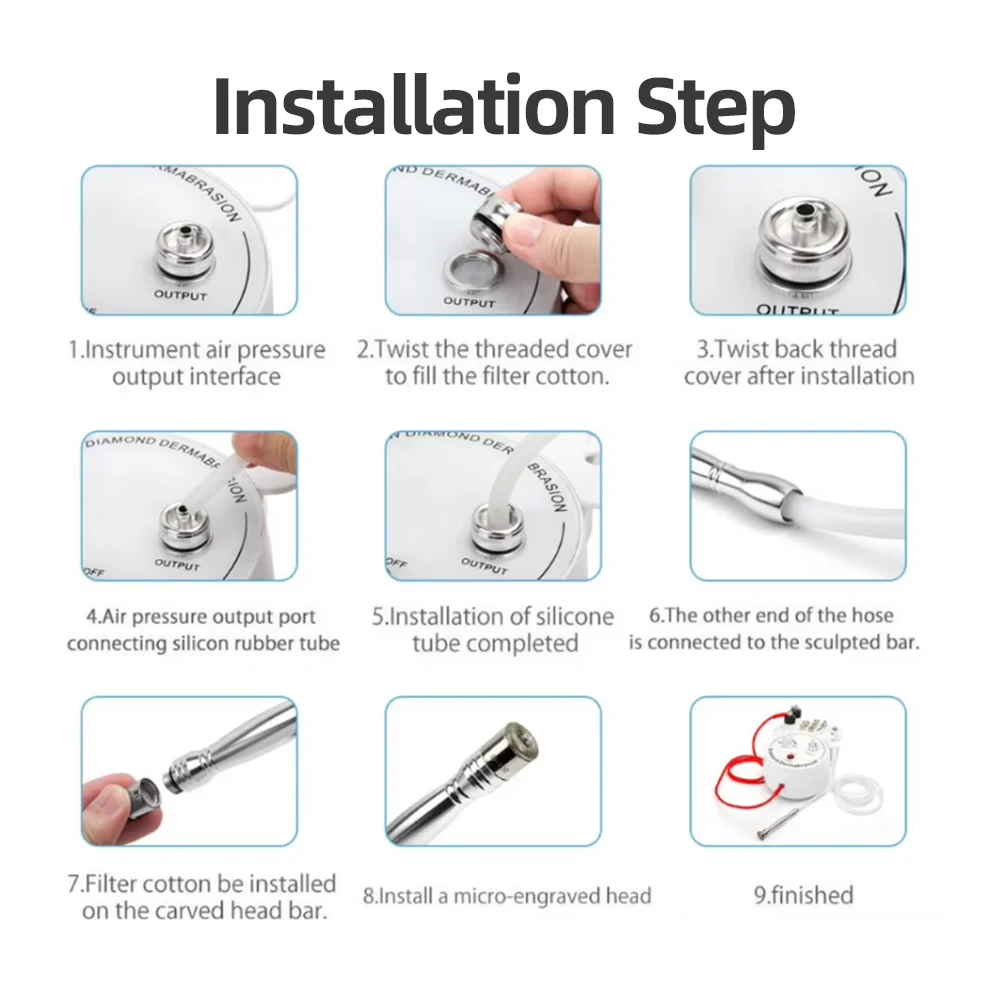 AOKO 3 in 1 Diamond Microdermabrasion Beauty Machine Vacuum Suction Tool Water Spray Facial Moisten Face Exfoliate Skin Peeling - Image 6