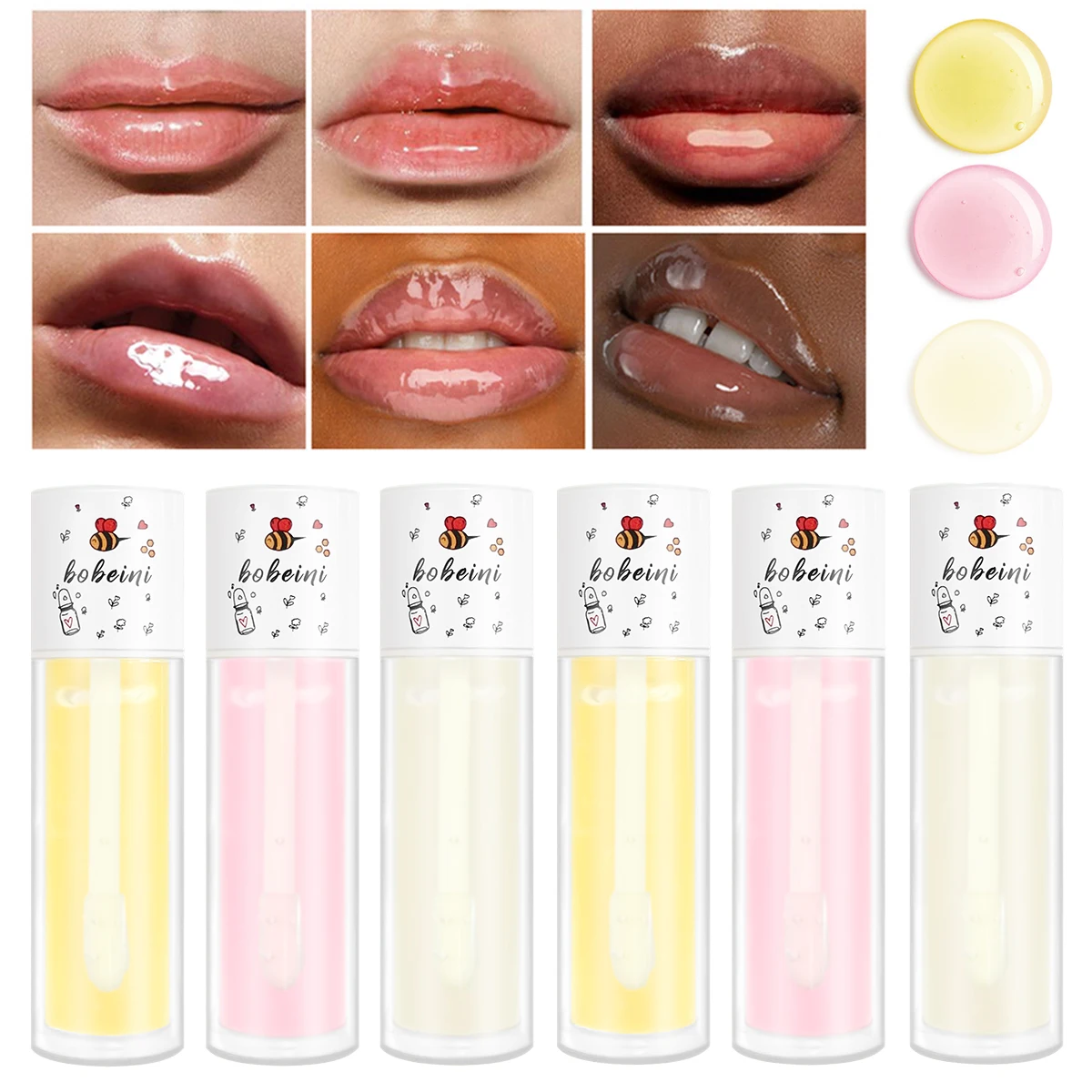 Water-gloss lip oil, honey-colored lip oil, moisturizing and hydrating lip gloss, reducing lip lines, water-gloss lip makeup - Image 2