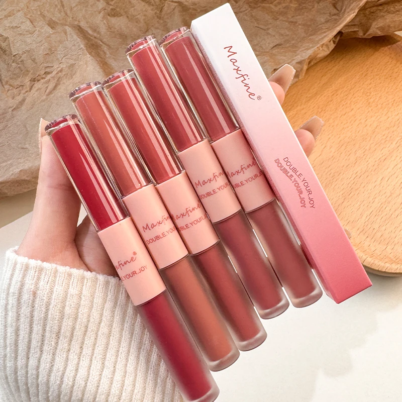 Matte Mirror Double Ended Lip Gloss Velvet Texture And Jelly Texture Moisturizing And Easy To Apply Lip Liquid Lipstick - Image 5