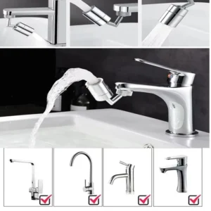 720 Degree Universal Faucet Washbasin Faucet Extension Adapter Aerator Splash Proof Rotating Water Saving ABS Plastic Faucet