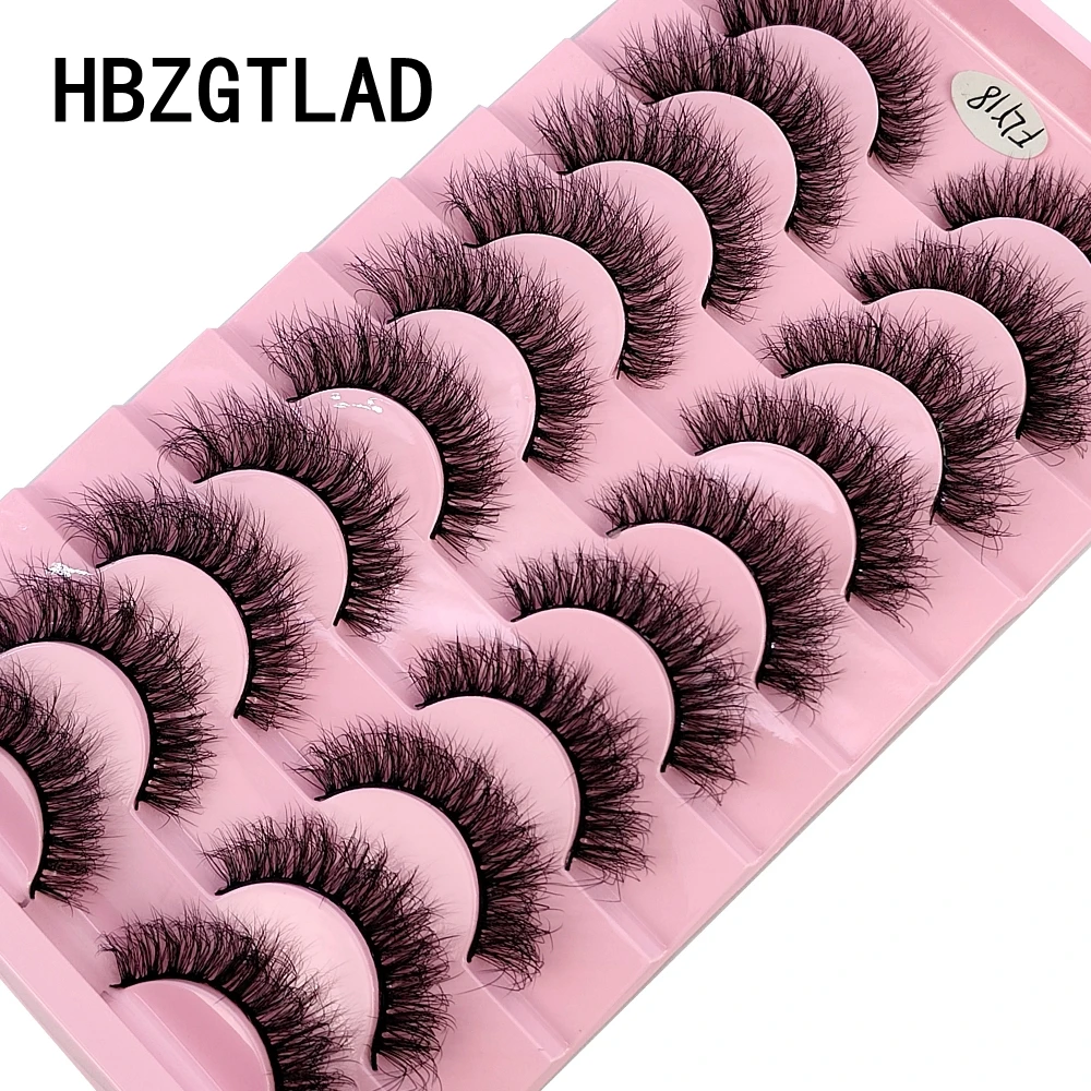 10 Pairs Faux Mink Eyelashes Handmade False Eyelashes Natural Nude Makeup Simulation Cross Messy Eye 3D Curly Eyelashes - Image 15