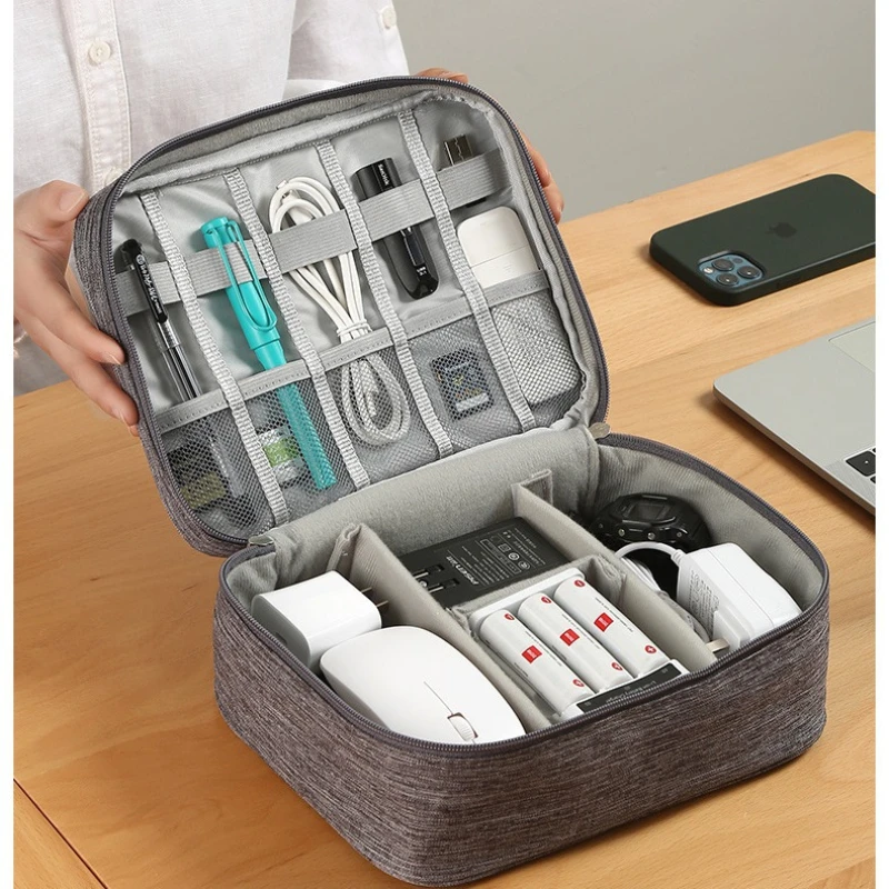 Handheld Digital Bag Multifunctional Large Capacity Moistureproof Mesh Earphone Charger Data Cable USB Travel Protective Case1PC - Image 2