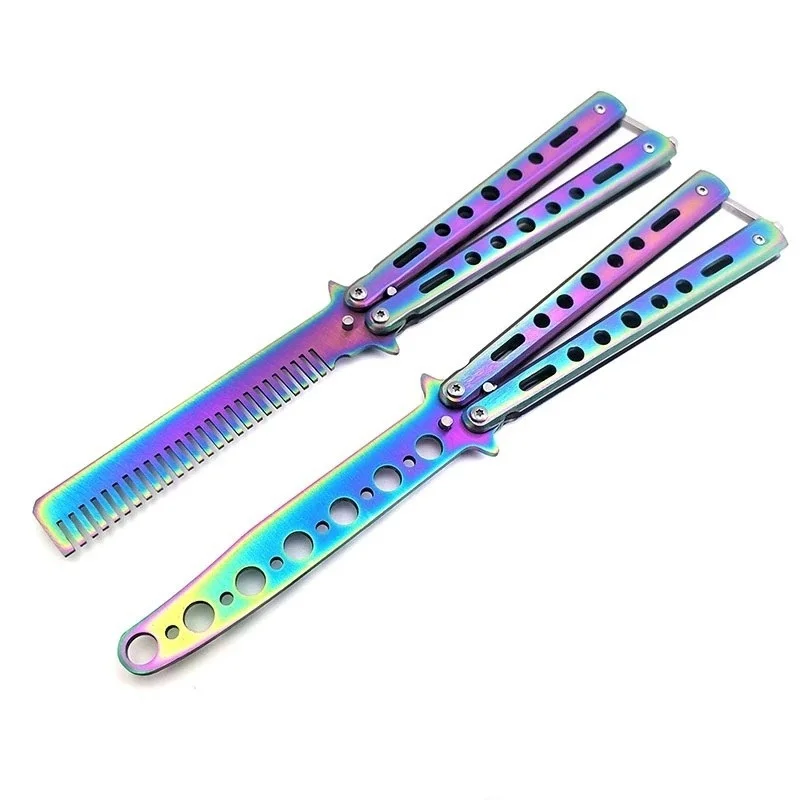 1 Piece of Swing Comb Stainless Steel Folding Butterfly Comb Novice Practice Training Hair Styling Tool - Image 5