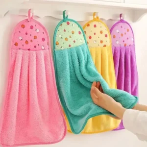 1pcs Coral Velvet Bathroom Supplies, Soft Hand Towel, Absorbent Cloth Dishcloths, Hanging Cloth, Kitchen Accessories