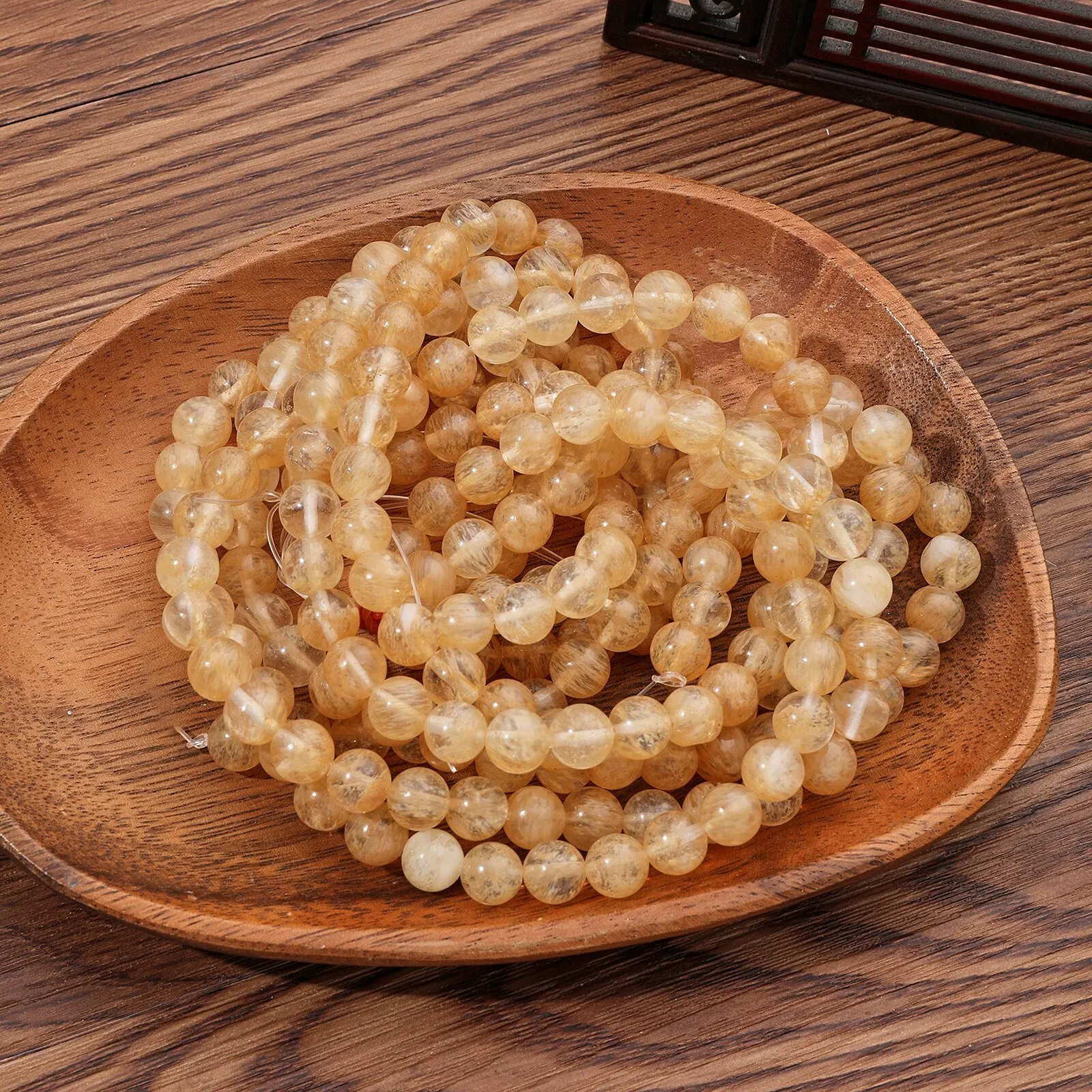 1 Strand 45pcs Natural Stone Rose Quartz Tiger Eye Black Obsidian Beads For Jewelry Making DIY Bracelet Necklace - Image 2