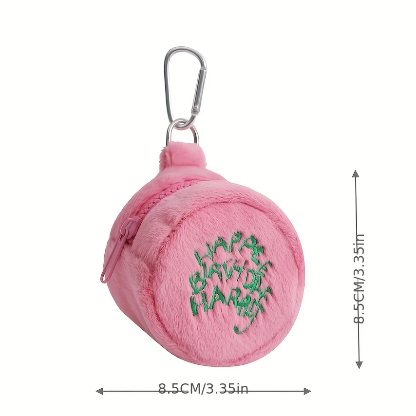 1pc Cute Plush Cosmetic Bag Portable Letter Embroidered Coin Purse Hanging Bag Perfect Lipstick Envelope ID Bag For Traveling - Image 7