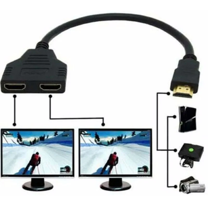 Hdmi Compatible Splitter Cable Video Switch Adapter Output Hub X Box Ps3 4 Dvd Hdtv Pc Laptop TV Hd 1080p 1 Input 2 - Image 2