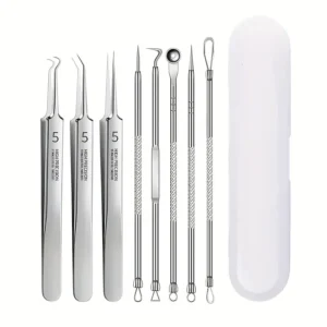 8 PCS Stainless Steel Acne Clip, Cell Clip, Blackhead Clip, Acne Needle, Beauty Salon Acne Needle, Acne Needle Tool