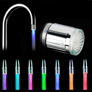 7-Color Change Automatically LED Faucet Head Glow Water Saving Stream Light Faucet Aerator Tap Nozzle for Kitchen Bathroom