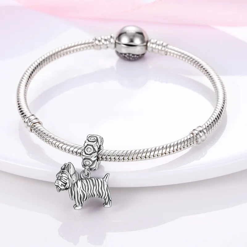 Original 925 Sterling Silver Cute Dog Pet Charms Beads Pendants Fit S925 Bracelet Necklace Fine DIY Jewelry - Image 3