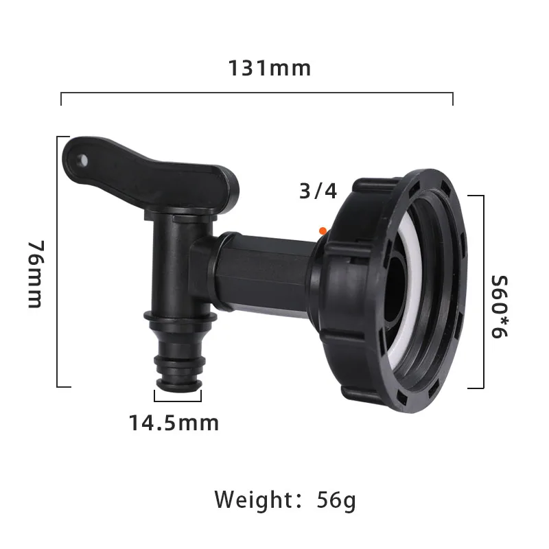 S60x6 Coarse Thread IBC Tank Tap Connecter X 1/2'' 3/4'' Water Coupling Adapter 1000L Garden Home Replacement Valve Fitting - Image 11