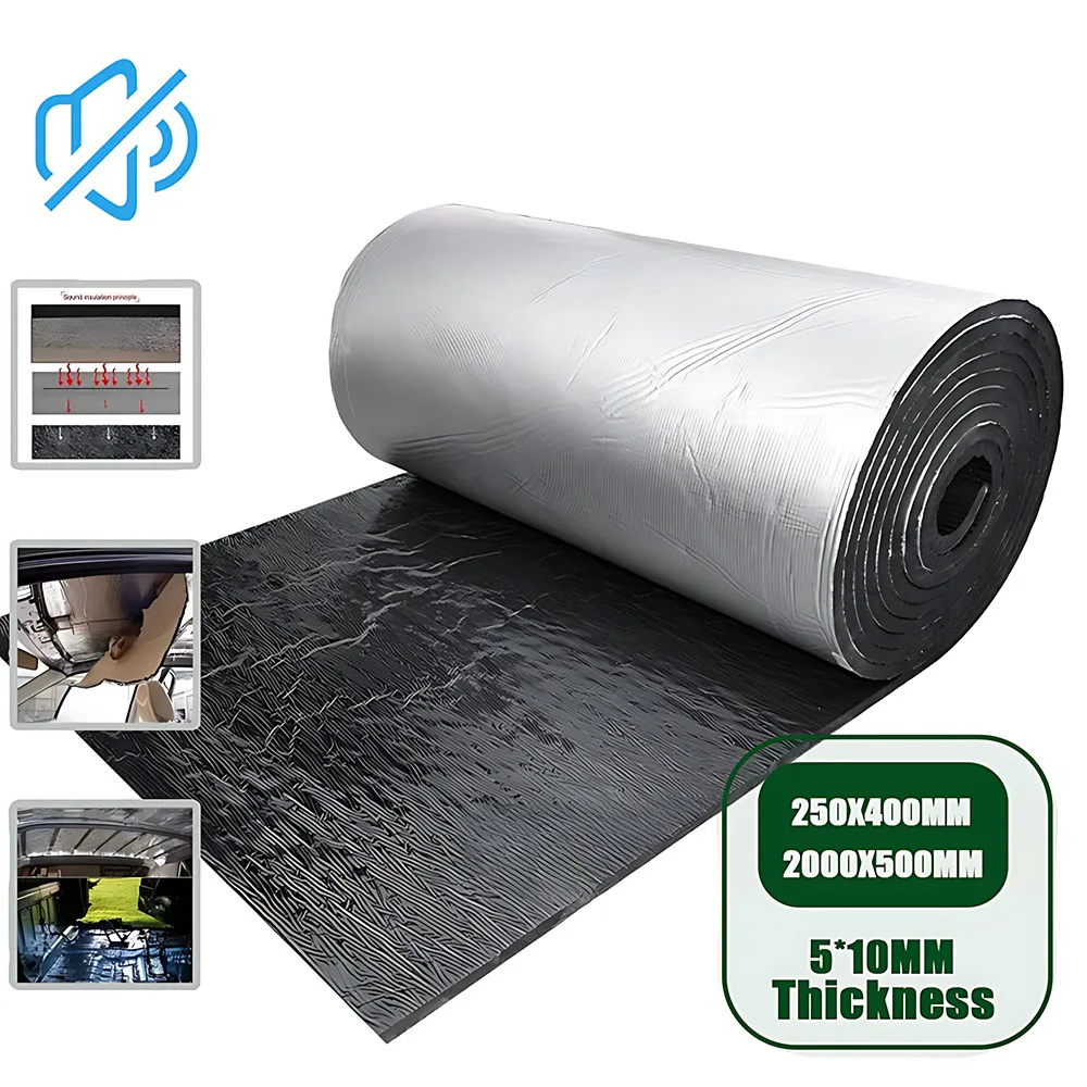 2000*500mm 250*400mm 5/10mm Car Sound Mat Proofing Deadener Heat Noise Insulation Deadening Mat Hood Closed Cell Foam Accessory