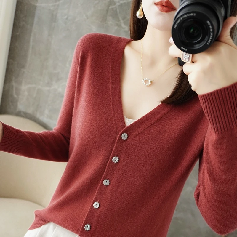 2024 New V-Neck Temperament Small Fragrant Wind Women Loose Sweater Sweater All Sweater Coat Special Offer Cardigan ZHI D035 - Image 13