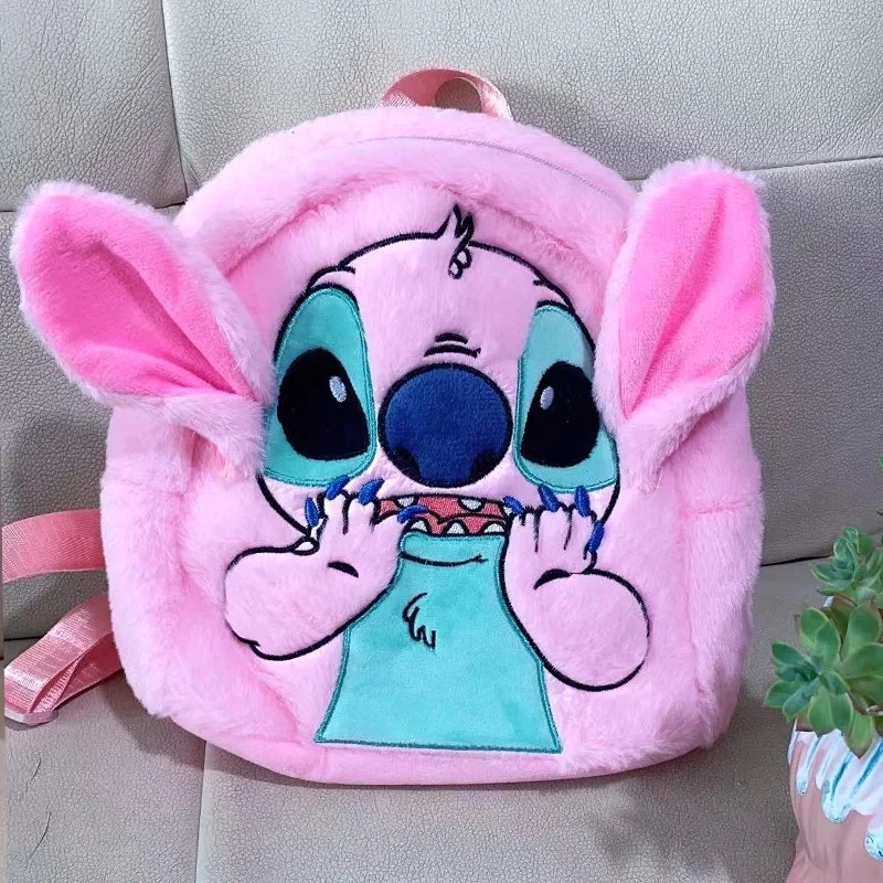New Disney Stitch Plush Backpack Ins Japanese Blue Funny Cartoon Large-Capacity Student Backpack Kindergarten Bag Child Gift