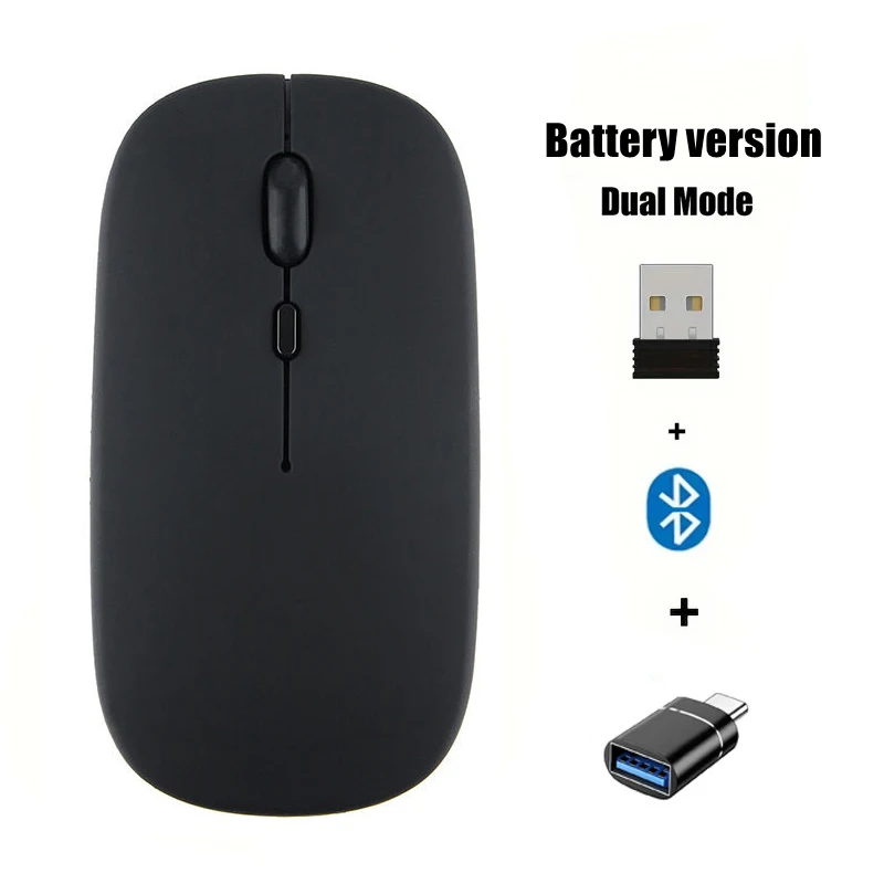 Portable Wireless Mouse Bluetooth-compatible 2.4GHz Dual Modes Computer Mice with Nano Receiver for Notebook PC Laptop Macbook - Image 8