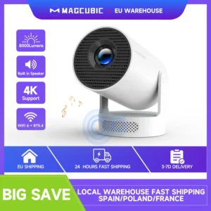 Magcubic HY300 Pro+ 4K Android 11 Portable Projector 8000 Lumens WiFi 6 BT5.4 Outdoor Theater 5W HiFi Speaker 720P HD Supported