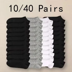 10/40 Pairs Men's Boat Socks Business Sport Sweat Absorption Mature Summer Autumn Solid Color Non Pilling Versatile Ankle Socks