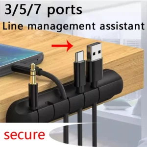 5/7-hole Data Cable Organizer, Desktop Charging Cable Storage Protector, Mouse Cable, Headphone Winding Device, Fixing Clipp