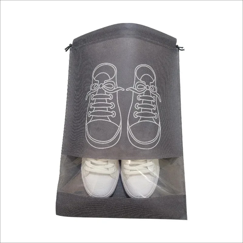 5pcs/set Shoe Storage Bag With Thickened Non-woven Fabric Strap Mouth Large Capacity Travel Waterproof Shoe Bag Moistureproof - Image 7