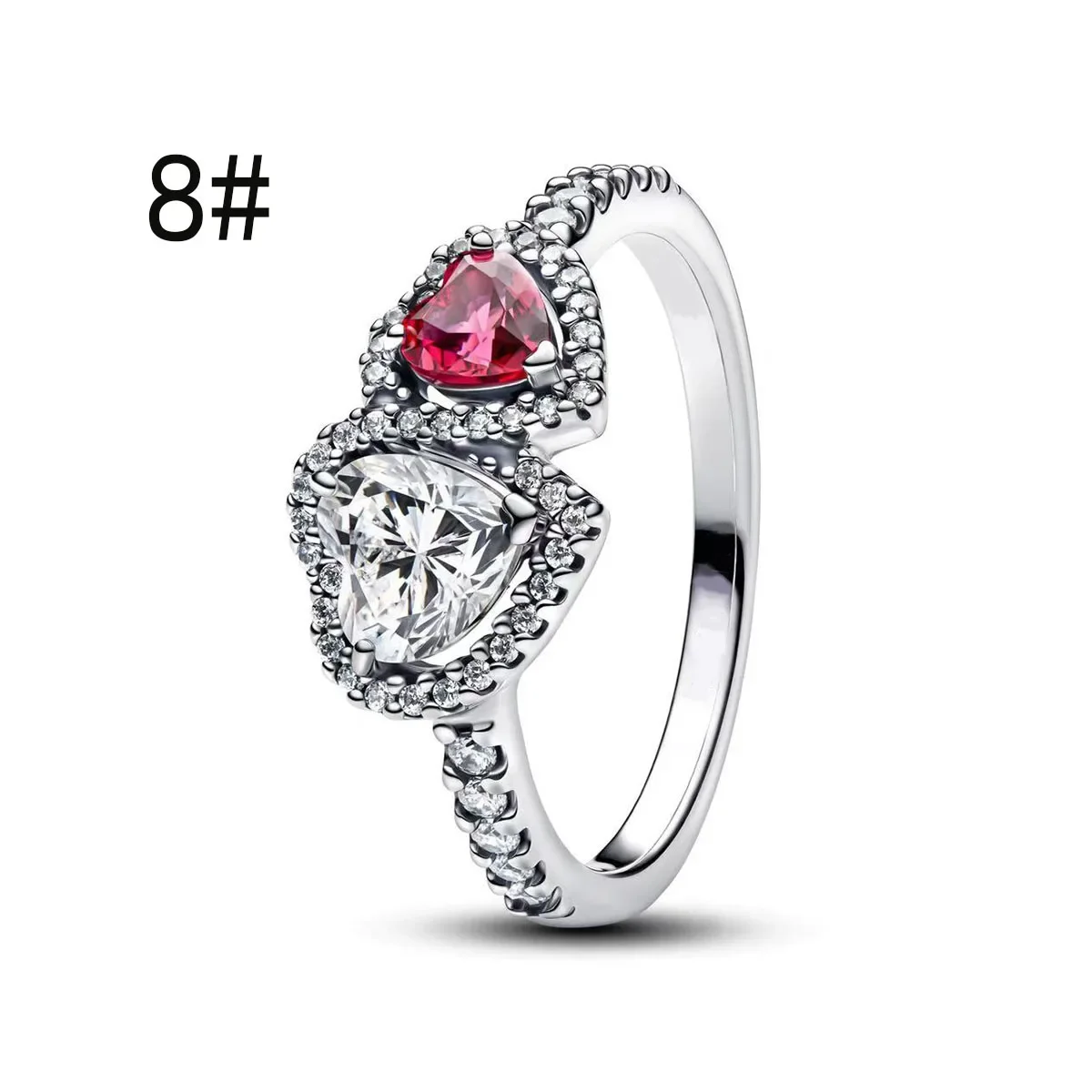 Pink Bow Set Original 925 Sterling Silver Colorful Zircon Ring Earrings Bracelet Necklace Original DIY Women's Jewelry Gift - Image 33