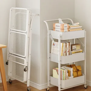 Foldable storage rack Small cart storage rack Multi story floor storage rack Kitchen snack rack Toilet mobile storage rack
