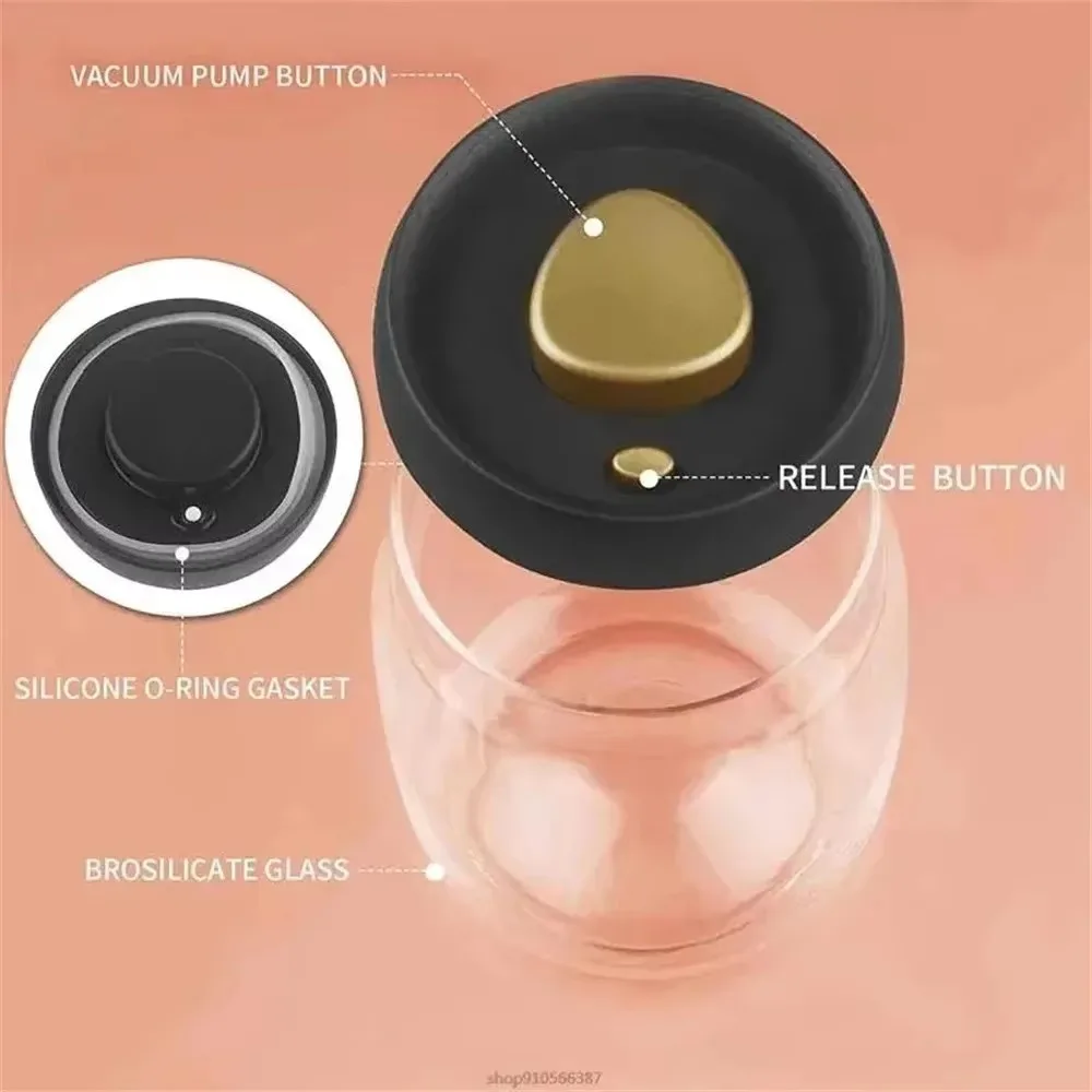 Vacuum Sealed Tank Transparent Glass Coffee Beans Food Storage Jars Household Moisture-proof Air Extraction Airtight Container - Image 5