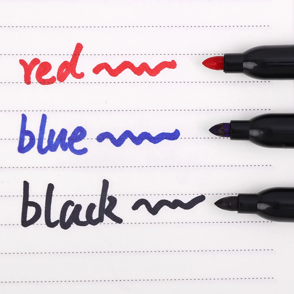 Permanent Marker Pen Drawing Markers Black Blue Red Waterproof Ink Sketch Pens Stationery Art School Supplies For Glass Metal - Image 5