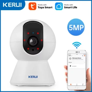 KERUI Mini Indoor Wireless 5MP Tuya Smart WiFi IP Camera Home Security CCTV Surveillance Camera With Auto Tracking Onvif
