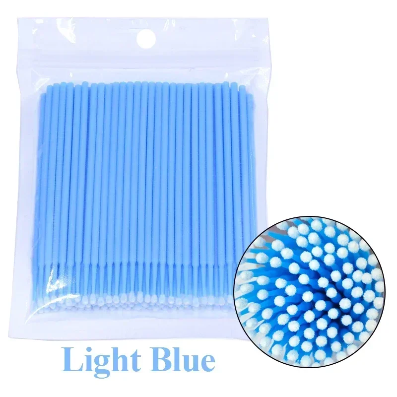 Brush Lash Extension 100Pcs Eyelash Cleaning Micro Cotton Swab Individual Eyelashes Microbrush Beauty Makeup Clean Remover Tools - Image 6