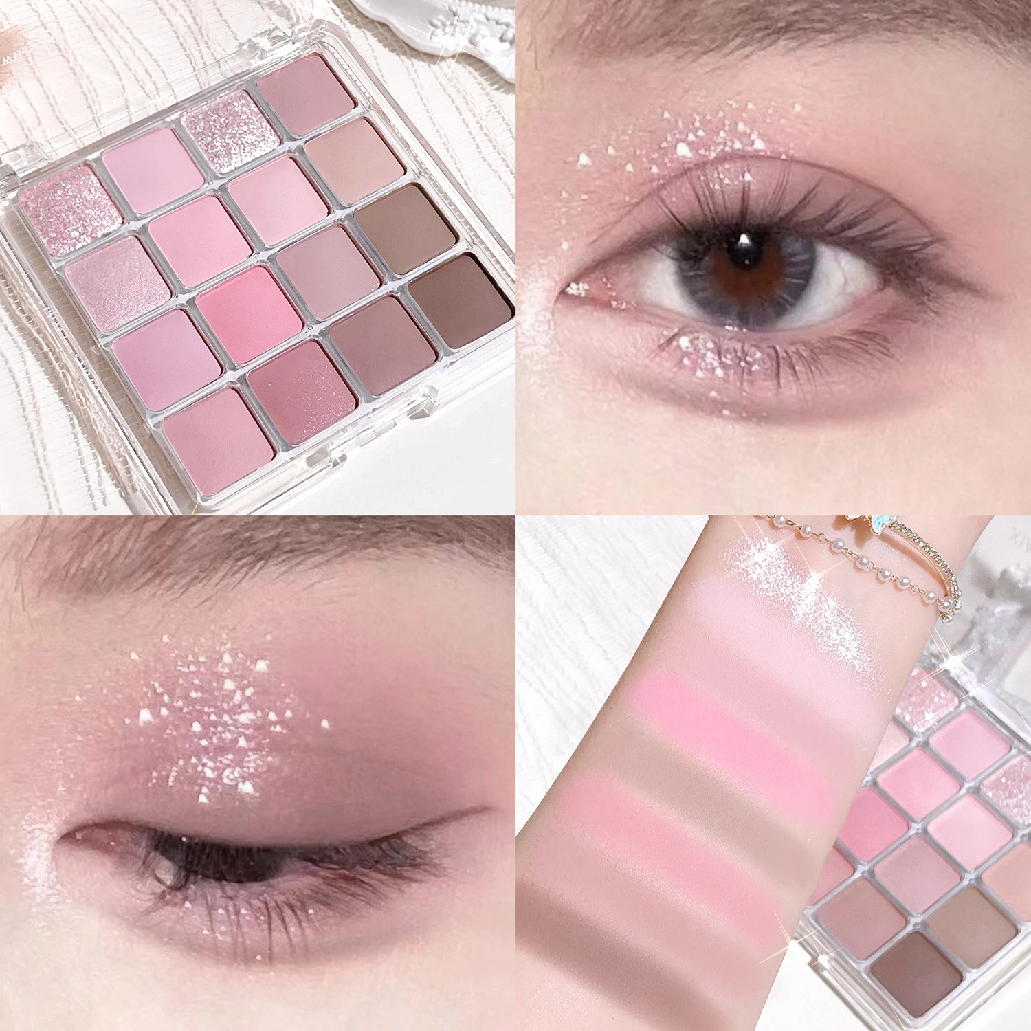 Sixteen-color sunset magic eye shadow plate pearl matte earth color Korean makeup eye shadow - Image 3