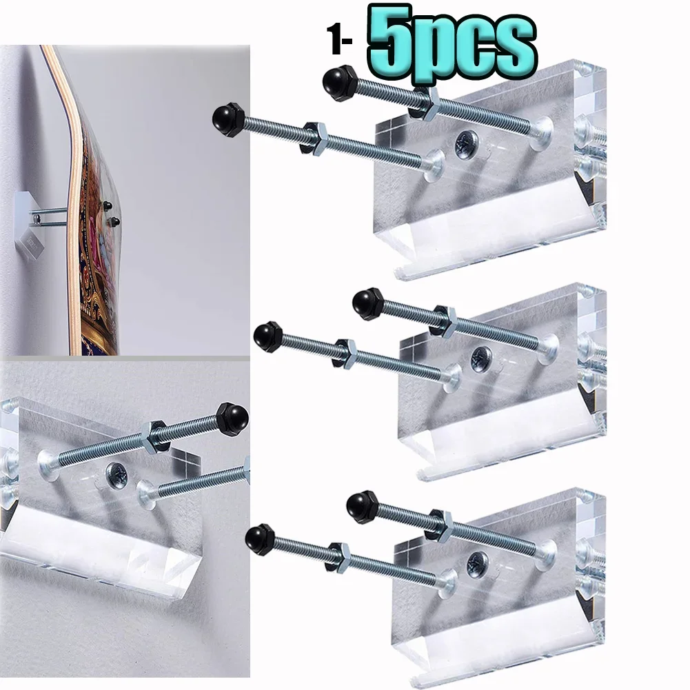 1-5pcs Skateboard Wall Mount Longboard Deck Hanger Display Stand Storage Holder Rack Indoor Floating Skateboard Storage - Image 3