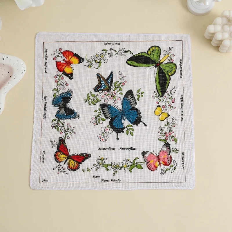 6 Pack of Women's Handkerchiefs, Classic Animal Handkerchiefs, Pure Cotton Handkerchiefs, Wedding Bride and Groom Souvenirs, Flap Pocket Pants Scarf, Placemat - Image 4