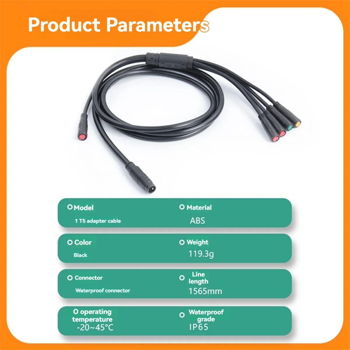 BAAU Electric Bicycle Cable 1TO5 Waterproof Cable Leads Wires for KT Controller Motor Throttle Brake Display - Image 3