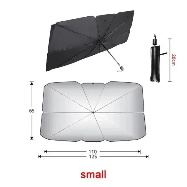 Rubber Sunshade Umbrella For Car Uv Protection Folding High Shading Car Umbrella Front Windshield High Shading Silver Sunshade - Image 7