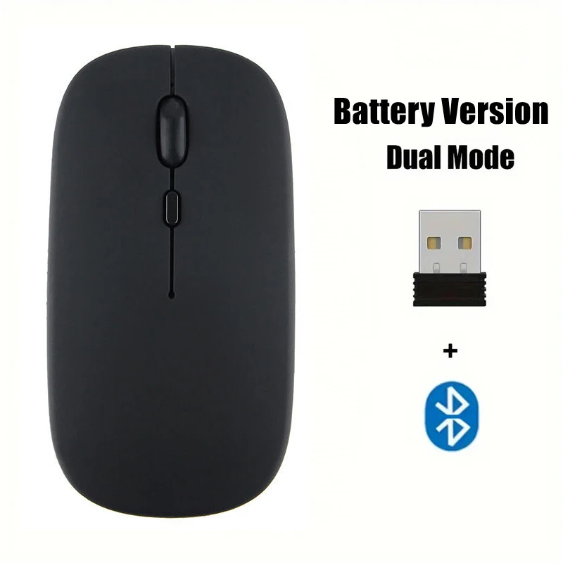 Portable Wireless Mouse Bluetooth-compatible 2.4GHz Dual Modes Computer Mice with Nano Receiver for Notebook PC Laptop Macbook - Image 7