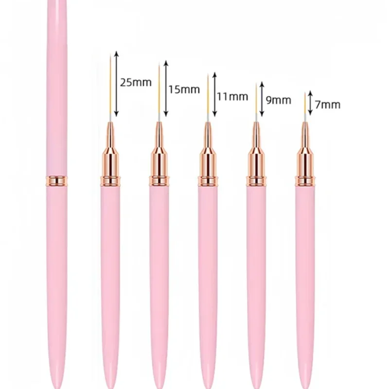 5 Pcs Nail Art Liner Brushes Set Elongated Lines Striping Drawing UV Gel Painting Nail Design Pen Professional Manicure Tool - Image 7